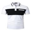 LUJENGEFA Mens Polo Shirts Short Sleeve Casual Color Block Golf Polo T Shirt Stylish Contrast Collar Cotton Tops for Men White+Black S view 1