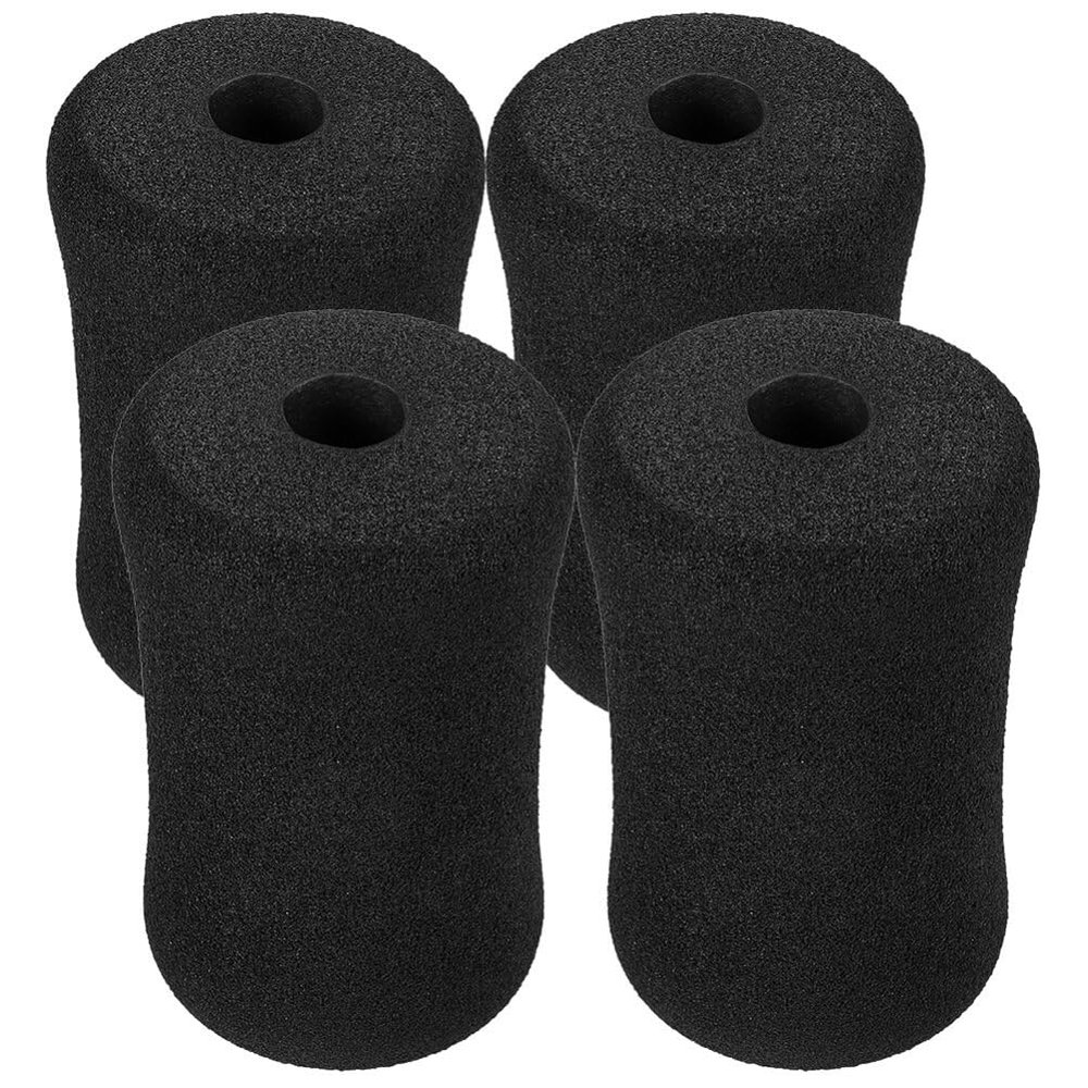 POPETPOP Foot Foam Pads Rollers Replacement: Machine Tube Leg Foam Roller Pad Replacement Foam Pads for Leg Extension Buffer Leg Tube Sponge for Ab Exercise Machine 4pcs, 13.50X7.50X7.50CM, Black