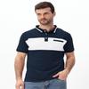 LUJENGEFA Mens Polo Shirts Short Sleeve Casual Color Block Golf Polo T Shirt Stylish Contrast Collar Cotton Tops for Men Navy Blue+White S view 2