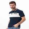 LUJENGEFA Mens Polo Shirts Short Sleeve Casual Color Block Golf Polo T Shirt Stylish Contrast Collar Cotton Tops for Men Navy Blue+White S view 3