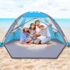 Happy Travel Beach Tent, UPF 50+ UV Protection Sun Shade Shelter for 3/4/5/6/7/8 Person, Portable Beach Canopy for Family & Baby, Lightweight & Easy Setup Beach Cabana with 3 Ventilation Mesh Windows view 1
