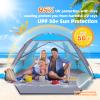 Happy Travel Beach Tent, UPF 50+ UV Protection Sun Shade Shelter for 3/4/5/6/7/8 Person, Portable Beach Canopy for Family & Baby, Lightweight & Easy Setup Beach Cabana with 3 Ventilation Mesh Windows view 4