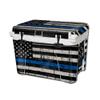 USATuff Vinyl Cooler Full Kit Compatible with YETI 45 qt Tundra | Easy Peel & Stick Application Cooler Skin Decal Wrap | Durable Pre-Cut Pieces | Made for Outdoor Use - Thin Blueline Flag view 1