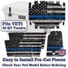 USATuff Vinyl Cooler Full Kit Compatible with YETI 45 qt Tundra | Easy Peel & Stick Application Cooler Skin Decal Wrap | Durable Pre-Cut Pieces | Made for Outdoor Use - Thin Blueline Flag view 3