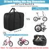 20 Inch Folding Bike Bag,Durable Folding Ebike Bags,Outside Waterproof Bike Bags,Portable Bike Transport Bag with Strong Webbing for Car Train Shipping Air Travel,Bike Accessories with Handlebar Case view 2