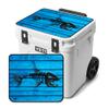 USATuff Vinyl Cooler Lid Kit Compatible with YETI 60 qt Roadie Wheeled | Easy Peel & Stick Application Cooler Skin Decal Wrap | Durable Pre-Cut Pieces | Made for Outdoor Use - Bonefish Blue view 1