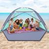 Happy Travel Beach Tent, UPF 50+ UV Protection Sun Shade Shelter for 3/4/5/6/7/8 Person, Portable Beach Canopy for Family & Baby, Lightweight & Easy Setup Beach Cabana with 3 Ventilation Mesh Windows view 1