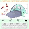 Happy Travel Beach Tent, UPF 50+ UV Protection Sun Shade Shelter for 3/4/5/6/7/8 Person, Portable Beach Canopy for Family & Baby, Lightweight & Easy Setup Beach Cabana with 3 Ventilation Mesh Windows view 2