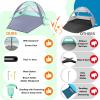 Happy Travel Beach Tent, UPF 50+ UV Protection Sun Shade Shelter for 3/4/5/6/7/8 Person, Portable Beach Canopy for Family & Baby, Lightweight & Easy Setup Beach Cabana with 3 Ventilation Mesh Windows view 3