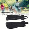 Half Chap, 2pcs Black Flexible Mesh Equestrian Half Chap Stability Premium Leather Half Chaps for Children Horse Riding Protection(CXL) view 3