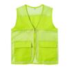 KeepRank Unisex Mesh Vest with Zipper Volunteer Activity Vest with Pockets Supermarket Team Uniform Vest (US, Alpha, One Size, Regular, Regular, Fluorescent green) view 1