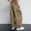 Men's Cargo Pants Sport Pants Jogger Sweatpants Casual Drawstring Work Military Tactical Outdoor Trousers with Pockets Khaki view 4