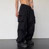 NineFit Basics Men's Cargo Pants Sport Pants Jogger Sweatpants Casual Drawstring Work Military Tactical Outdoor Trousers with Pockets Black, Small view 4