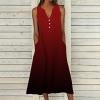 Womens Summer Design Casual Dress Fashion Floral Printed Elegant Dress Sleeveless V-Neck Long Dress with Pockets view 2