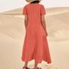 subscriptions on My Account Women's Summer Cotton Linen Long Dress Sleeveless Elegant Flowy Dresses Plus Size Loose Comfy Dress with Pockets Dresses for Women 2024 Orange S view 3
