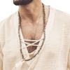 SWJGLITTR Men's V-Neck Drawstring Linen T-Shirt Cotton Lace Up Henley Short Sleeve Henleys Summer Beach Half Sleeve T Shirts (Apricot Color,Small) view 2