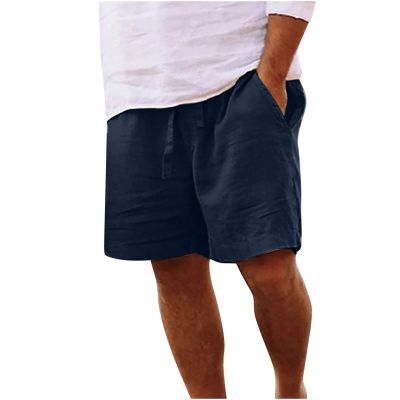 Muscularfit Prime of Day 2024 Mens Big and Tall Shorts Casual Drawstring Cotton Linen Shorts with Pockets Regular Fit Stretch Work Beach Shorts Men Shorts Casual Long Navy L