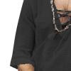 SWJGLITTR Men's V-Neck Drawstring Linen T-Shirt Cotton Lace Up Henley Short Sleeve Henleys Summer Beach Half Sleeve T Shirts (Black,5X-Large) view 4