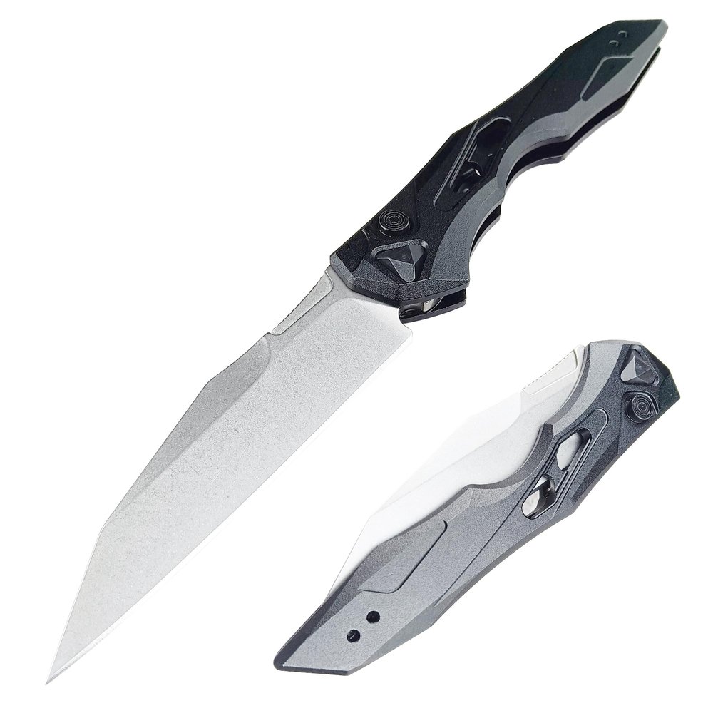 HUAAO Pocket Knife3.5in D2 Blade with Aluminum Alloy Handle, Folding Knife with Reversible Pocket Clip, Everyday Carry for Camping,Gift for Men