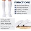 Saniripple (3 pairs) Compression Socks 20-30 mmHg Long Knee High Socks for Women and Men 3 White XS view 3