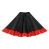 Manyakai Girls Spanish Bull Dance Skirt Black Red Ruffles Layers Satin Long Skirt Flamenco Ballroom Dancewear Costume 360 Dark 3-4 Years view 1