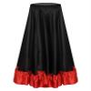 Manyakai Girls Spanish Bull Dance Skirt Black Red Ruffles Layers Satin Long Skirt Flamenco Ballroom Dancewear Costume 360 Dark 3-4 Years view 2