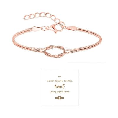 dsmrosp Mother & Daughter Bond Knot Bracelets,Love Knots Snake Chain Infinity Bracelet,Infinity Knot Mother Daughter Ring Bracelets,To My Best Friend B racelet Friendship Relationship Bracelet (C)