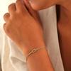 dsmrosp Mother & Daughter Bond Knot Bracelets,Love Knots Snake Chain Infinity Bracelet,Infinity Knot Mother Daughter Ring Bracelets,To My Best Friend B racelet Friendship Relationship Bracelet (C) view 3