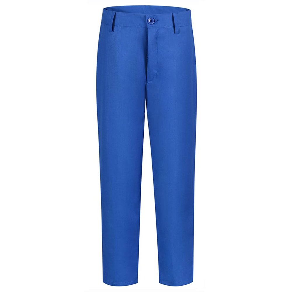 Boys Dress Pants Size 2 Suits Slim Fit Flat Front Pants for Boy Adjustable Waist School Uniforms Pants Blue