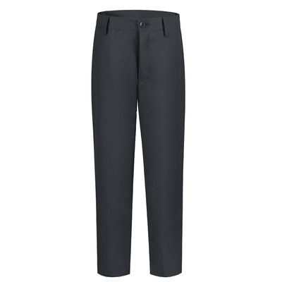 Plsily Boys Flat Front Pants Adjustable Waist School Uniforms Pants Gray Slim Fit Suits for Boy Size 4