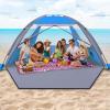 Happy Travel Beach Tent, UPF 50+ UV Protection Sun Shade Shelter for 3/4/5/6/7/8 Person, Portable Beach Canopy for Family & Baby, Lightweight & Easy Setup Beach Cabana with 3 Ventilation Mesh Windows view 1