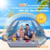 Happy Travel Beach Tent, UPF 50+ UV Protection Sun Shade Shelter for 3/4/5/6/7/8 Person, Portable Beach Canopy for Family & Baby, Lightweight & Easy Setup Beach Cabana with 3 Ventilation Mesh Windows view 4