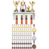 Caydo 63 Pieces 2 Inch Gold Silver Bronze Award Medals with Wooden Medal Hanger Display with Shelf view 1