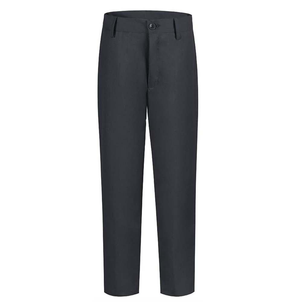Boys Flat Front Pants Size 18 Adjustable Waist School Uniforms Pants Gray Slim Fit Suits for Boy Formal