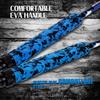 Fiblink Bent Butt Saltwater Fishing Rod 2Piece Offshore Trolling Rod Heavy Duty Big Game Deep Sea Roller Rod Conventional Boat Blue Camouflage Fishing Pole (6'80-120lbs) view 4