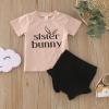 RTGDRK Matching Easter Outfits for Brothe and Sister Baby Boy Girls Short Sleeve Bunny T-Short (Girl, 3-6 Months) view 3