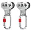 Fologtoo Zipline Pulley, 2PCS Heavy Duty 304 Stainless Steel Zipline Trolley for 1/4" to 3/8" Cable, Tandem Speed Double Pulley for Backyard Zip Line, Rigging and Commercial Purposes(Without Handles) view 1
