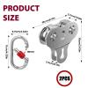 Fologtoo Zipline Pulley, 2PCS Heavy Duty 304 Stainless Steel Zipline Trolley for 1/4" to 3/8" Cable, Tandem Speed Double Pulley for Backyard Zip Line, Rigging and Commercial Purposes(Without Handles) view 2