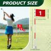 Threehoney Golf Flagstick 6ft, Golf Pin Flag Hole Cup Set Putting Green Flags and Poles Numbered Golf Flags for Driving Range Backyard, Portable 5 Section Design for Golf Practice, Gift Idea(3 Pack) view 2