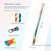 Heavy Duty Neck Lanyard Keychain for Men Women Outdoor Survival, Parachute Rope Necklace Keychains with HK Clip Key Ring (Rainbow) view 2