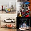 Large Acrylic Display Case 10 20 30 40 50 60 70 Cm Long, Stackable Clear Plastic Boxes for Collectibles Action Figure Car Models Helmet, Alternative Glass Case ( Color : White base , Size : 50x50x25cm view 2
