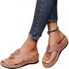 Generic Sandals Women Wedge Gold Women's Comfortable Orthopedic Sandals Dressy Slip On Orthotic Thong Flip Flops Casual Summer Walking Beach Shoes With Arch Support 2024, 8.5, Pink view 2