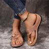 Generic Sandals Women Wedge Gold Women's Comfortable Orthopedic Sandals Dressy Slip On Orthotic Thong Flip Flops Casual Summer Walking Beach Shoes With Arch Support 2024, 8.5, Pink view 3