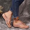 Generic Sandals Women Wedge Gold Women's Comfortable Orthopedic Sandals Dressy Slip On Orthotic Thong Flip Flops Casual Summer Walking Beach Shoes With Arch Support 2024, 8.5, Pink view 4