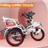 Folding Cruiser Trike for Aged 3-10 Years,Toddler Tandem Tricycle with Rear Passenger seat,3 Wheeler Pedal Rickshaw trikes with Pneumatic tire Spoke Wheel,max Load 100kg Toddler trikes view 2