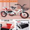 Folding Cruiser Trike for Aged 3-10 Years,Toddler Tandem Tricycle with Rear Passenger seat,3 Wheeler Pedal Rickshaw trikes with Pneumatic tire Spoke Wheel,max Load 100kg Toddler trikes view 4