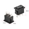 POWTAXBJGD Mini Boat Rocker Switch SPDT Black Marine Boat Toggle Switch On/Off/On AC 250V/6A 125V/10A 1PCS view 2