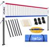 THWTGH 2025 Upgraded Portable Outdoor Volleyball Net Set with Adjustable Height Aluminum Poles, Volleyball Net for Backyard, Anti-Sag Design, Portable Volleyball Net for Backyard,Grass and Beach view 1