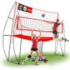 JOLORLY 2-in-1 Volleyball Practice Net Station with Patented 5-Height (6'6'' to 8'), Heavy Duty Training System for Hitting Spiking Serving, Backyard Indoor Outdoor Trainer Equipment (12x11 ft Red) view 1