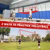 JOLORLY 2-in-1 Volleyball Practice Net Station with Patented 5-Height (6'6'' to 8'), Heavy Duty Training System for Hitting Spiking Serving, Backyard Indoor Outdoor Trainer Equipment (12x11 ft Red) view 4